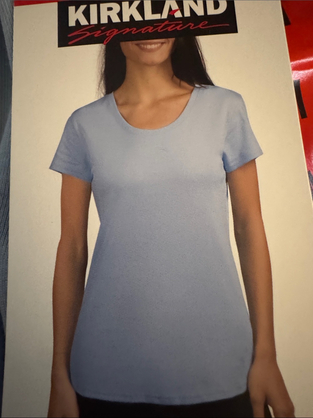 Kirkland Signature Women's Pale Blue Short Sleeve Tee